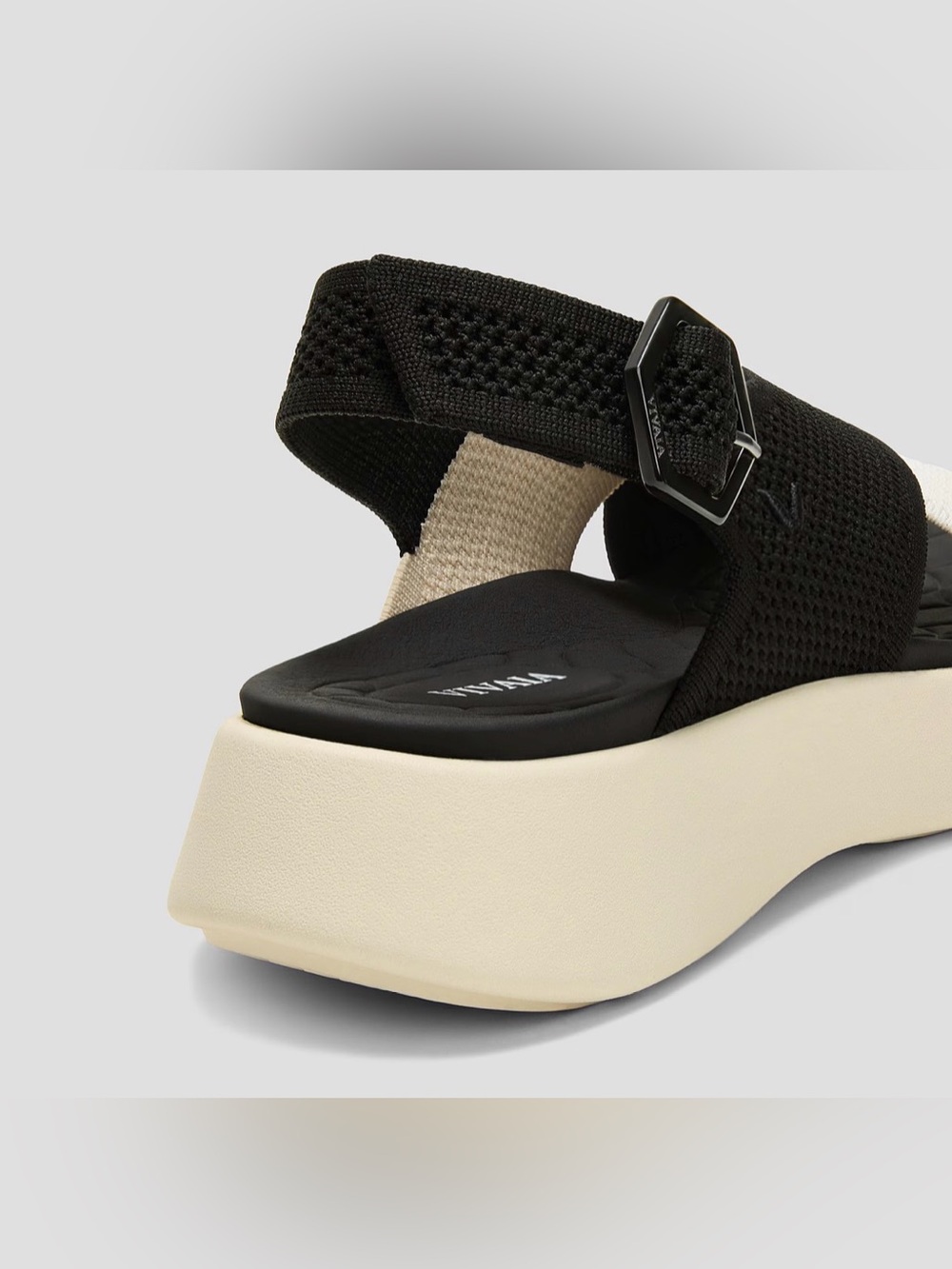 New NIB Vivaia AdaptAll Walker Sandals Kara 2.0 black ivory sling back 7.5 - Picture 5 of 13